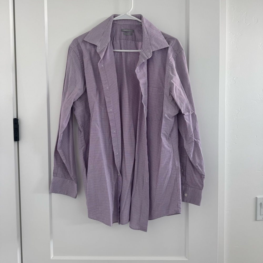 Van Heusen Fitted Purple Dress Shirt